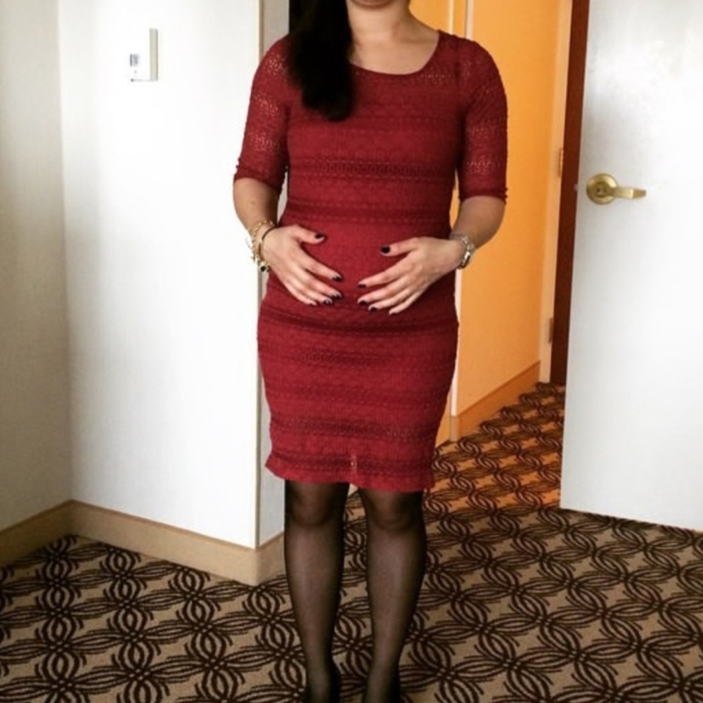 Topshop Burgundy Lace Dress